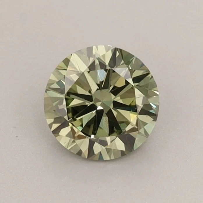 0.7 カラット ラウンド ファンシービビッド グリーン VS1 ラボ ダイヤモンド