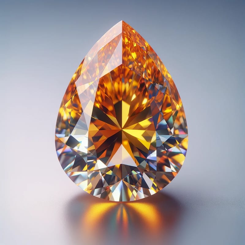 1.04 カラット SI2 クラリティファンシー インテンス オレンジ イエローペア ダイヤモンド