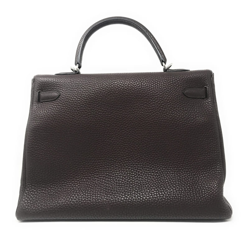 エルメス ケリー 40 チョコレートブラウン/シルバー金具 クレマンスレザー K刻印 HERMES Kelly ハンドバッグ Chocolate Brown