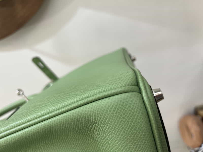 エルメス バーキン30 ヴェールクリケット/シルバー金具 エプソン T刻印 HERMES Birkin ハンドバッグ Vert Criquet