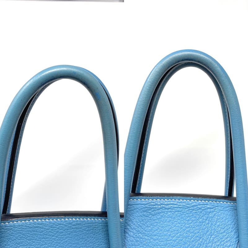 エルメス バーキン35 ブルージーン/シルバー金具 トリヨン G刻印 HERMES Birkin ハンドバッグ Blue Jean