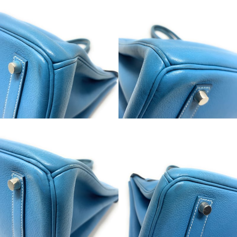 エルメス バーキン35 ブルージーン/シルバー金具 トリヨン G刻印 HERMES Birkin ハンドバッグ Blue Jean