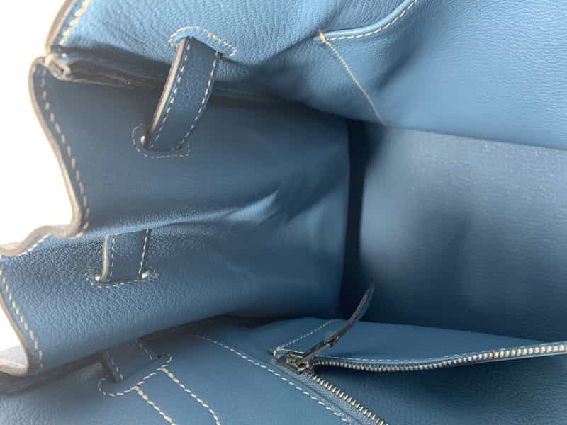 エルメス バーキン35 ブルージーン/シルバー金具 トリヨン G刻印 HERMES Birkin ハンドバッグ Blue Jeanエルメス バーキン35 ブルージーン/シルバー金具 トリヨン G刻印 HERMES Birkin ハンドバッグ Blue Jean