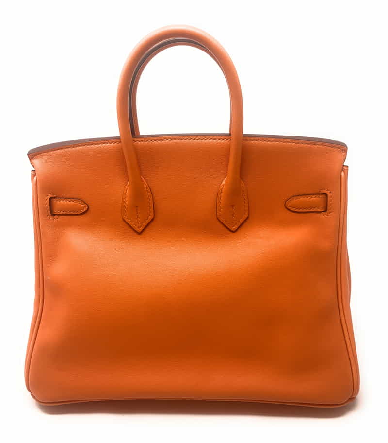 エルメス バーキン 25 オレンジ/シルバー金具 ヴォースイフト x刻印 HERMES Birkin ハンドバッグ Orange