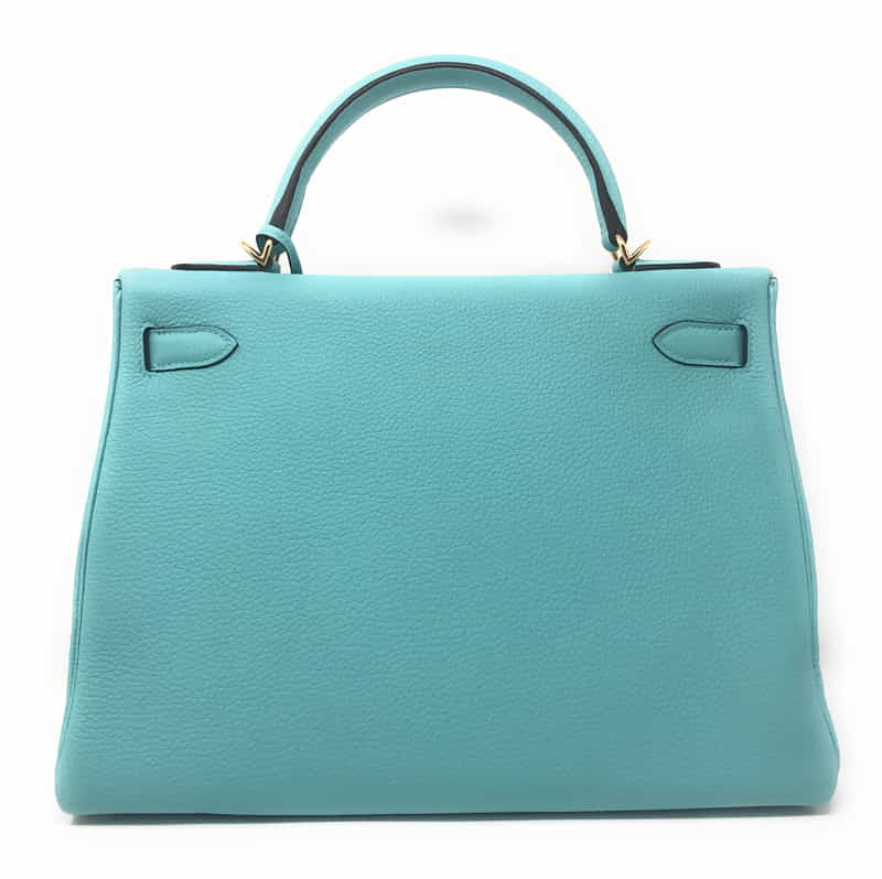 エルメス ケリー 32 ブルーアトール/ゴールド金具 トーゴレザー C刻印 HERMES Kelly ハンドバッグ Blue Atoll