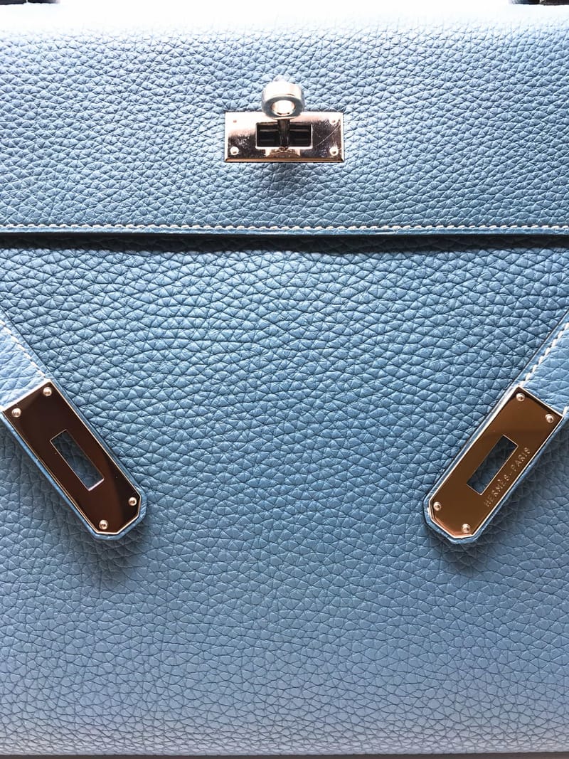 エルメス ケリー 32 ブルーアトール/ゴールド金具 トーゴレザー C刻印 HERMES Kelly ハンドバッグ Blue Atoll