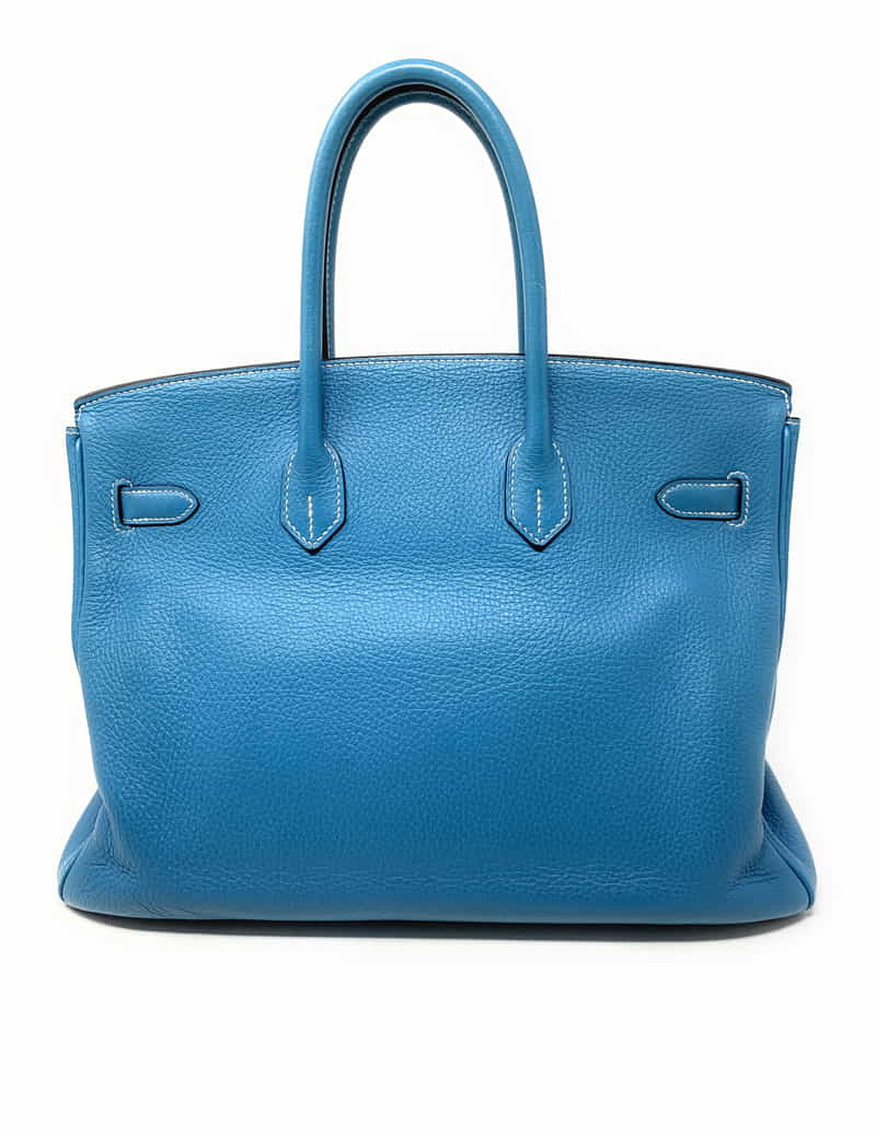 エルメス バーキン 35 ブルー系/シルバー金具 スイフトレザー 刻印 HERMES Birkin ハンドバッグ Blue