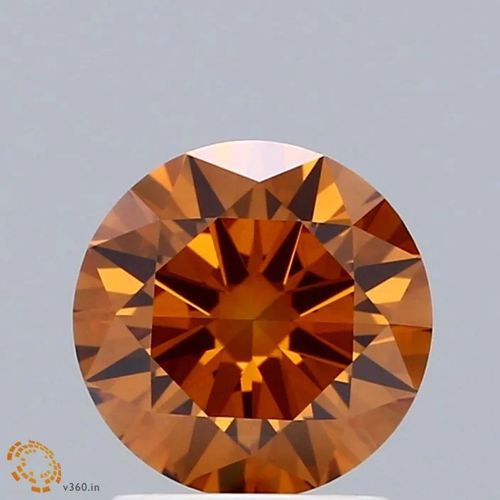1.69 カラット ラウンド ファンシービビッド オレンジ VS1 ラボ ダイヤモンド