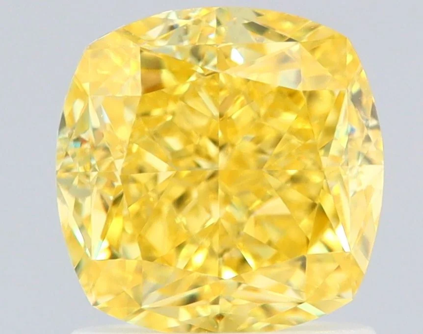 1.71 カラット クッション モディファイド ファンシービビッド イエロー VS2 天然 ダイヤモンド