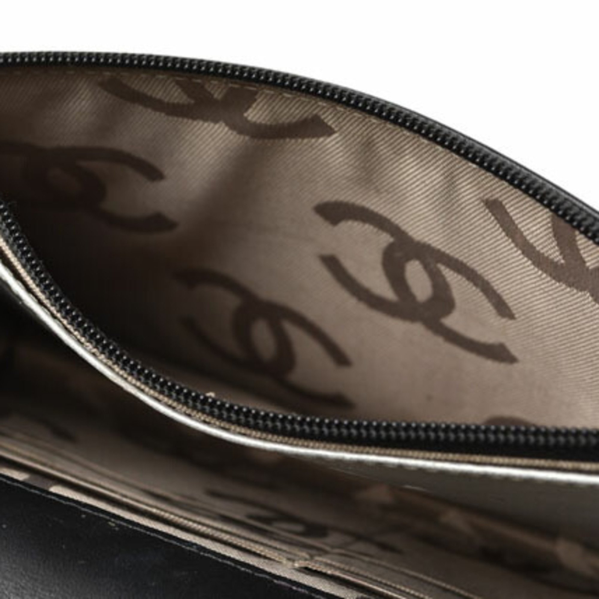 CHANEL シャネル カンボンライン ウォレット オン チェーン WOC ショルダーバッグ 黒 白 CCロゴ