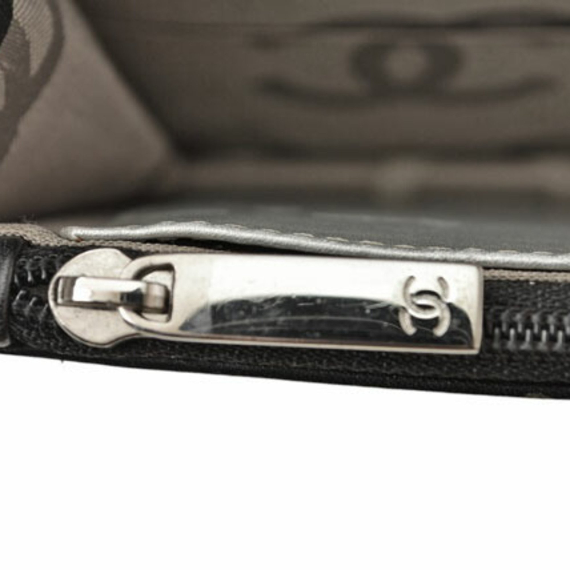 CHANEL シャネル カンボンライン ウォレット オン チェーン WOC ショルダーバッグ 黒 白 CCロゴ
