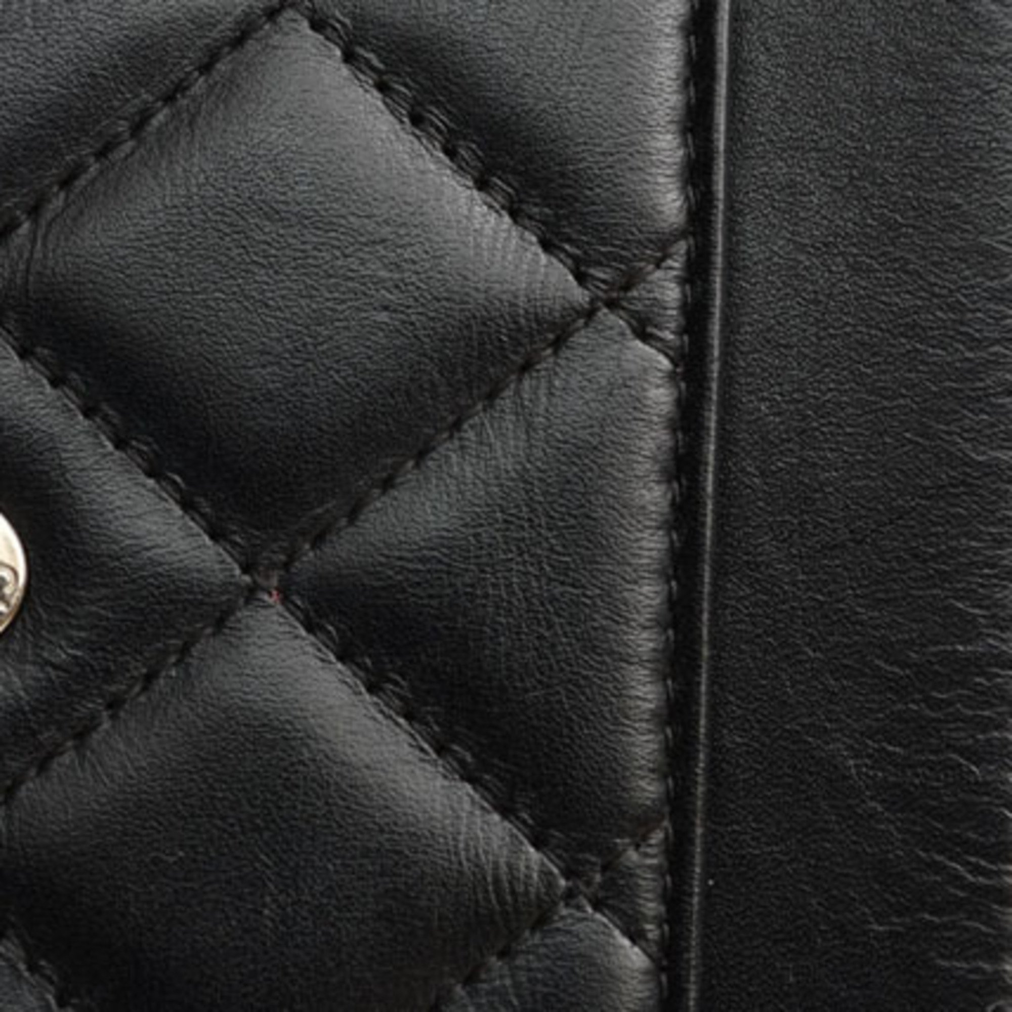 CHANEL シャネル カンボンライン ウォレット オン チェーン WOC ショルダーバッグ 黒 白 CCロゴ