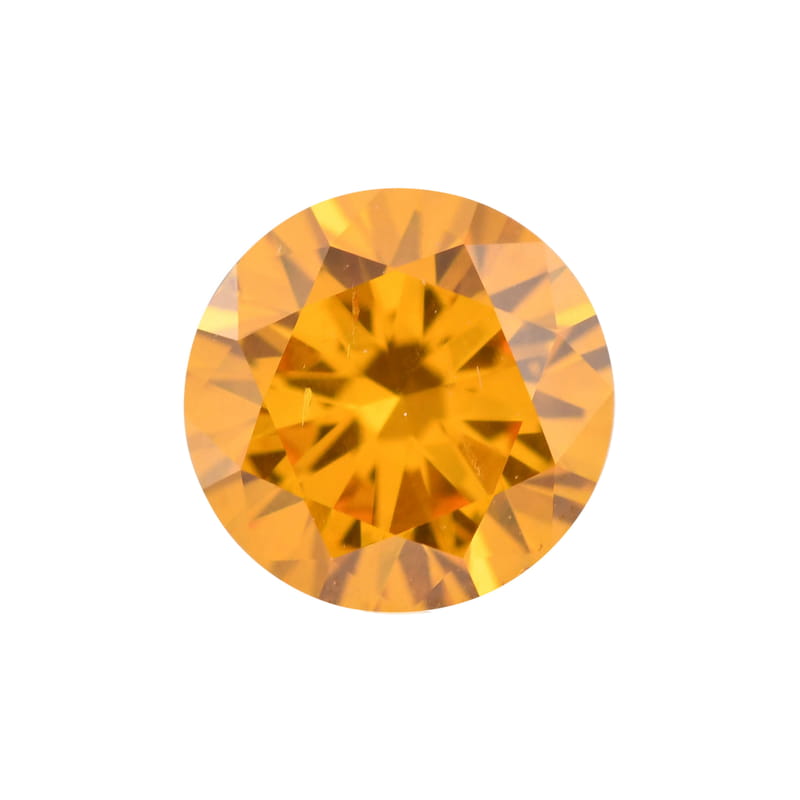 0.52 カラットファンシービビッドオレンジイエローラウンドダイヤモンド