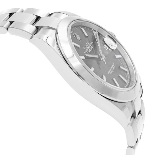 ロレックス デイトジャスト 41 スレート グレー ダイヤル オイスター ブレスレット メンズ腕時計