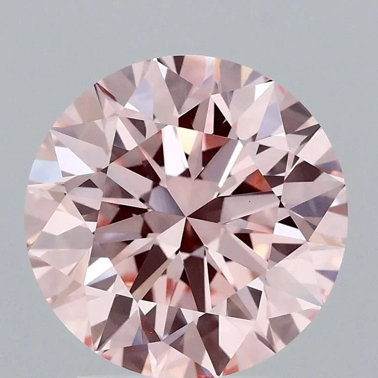 2.59 カラット ラウンド ファンシー ピンク VVS2 ラボ ダイヤモンド