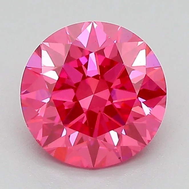 1.51 カラット ラウンド ファンシービビッド ピンク VS1 ラボ ダイヤモンド