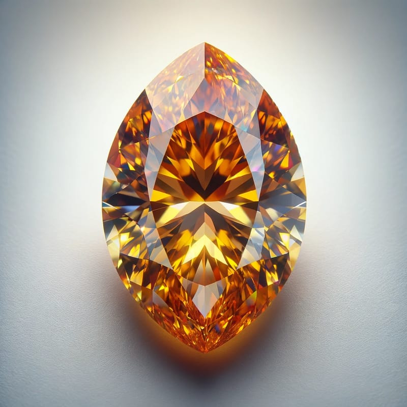 0.66 カラット SI2 クラリティ ファンシービビッドオレンジイエローマーキス ダイヤモンド