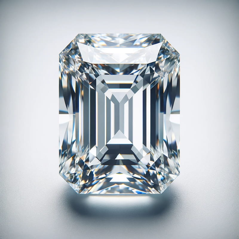 0.95 カラット SI2 クラリティ F カラー エメラルド ダイヤモンド